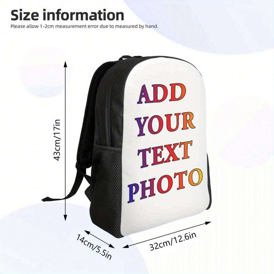 Embroidery Bag - Customizable Photo Backpack For Adults, Large