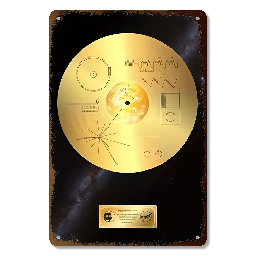 Embroidery Studio - Retro Space Voyager Golden Record Metal