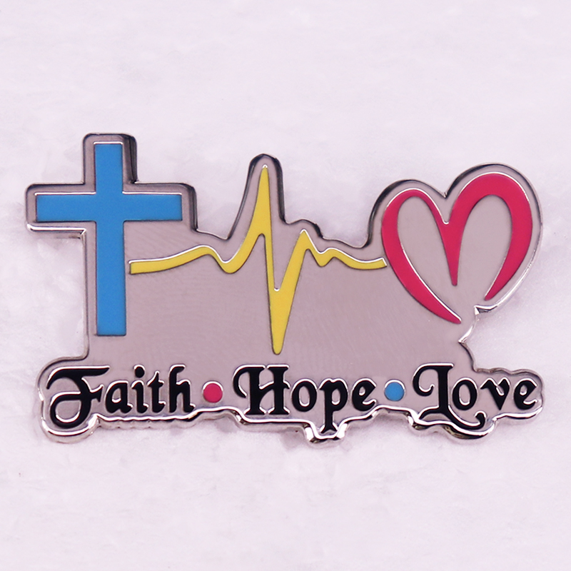 Embroidery Icon - Faith Hope Love Badge Religious Christian
