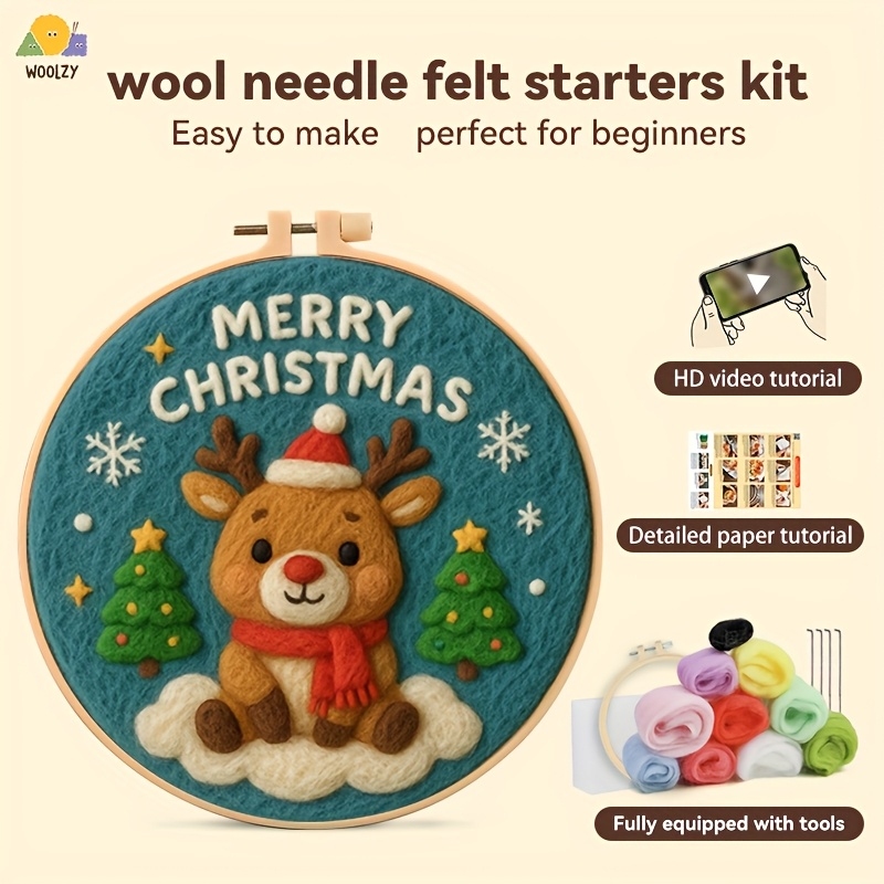 Embroidery Xmas Tree - Christmas Reindeer & Tree Felt Embroidery