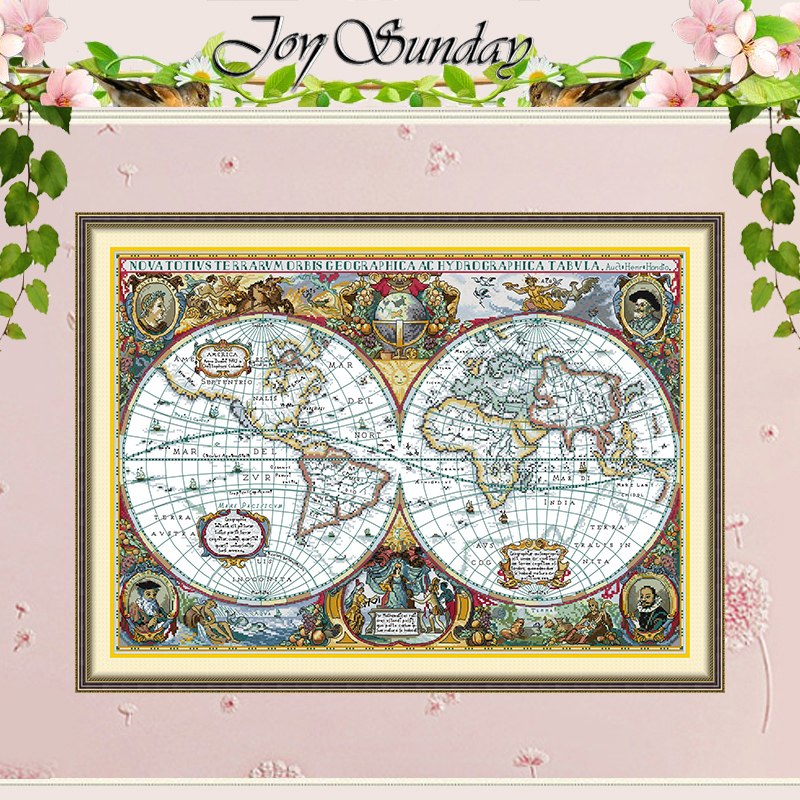 Embroidery World - World Map Patterns Counted Cross Stitch