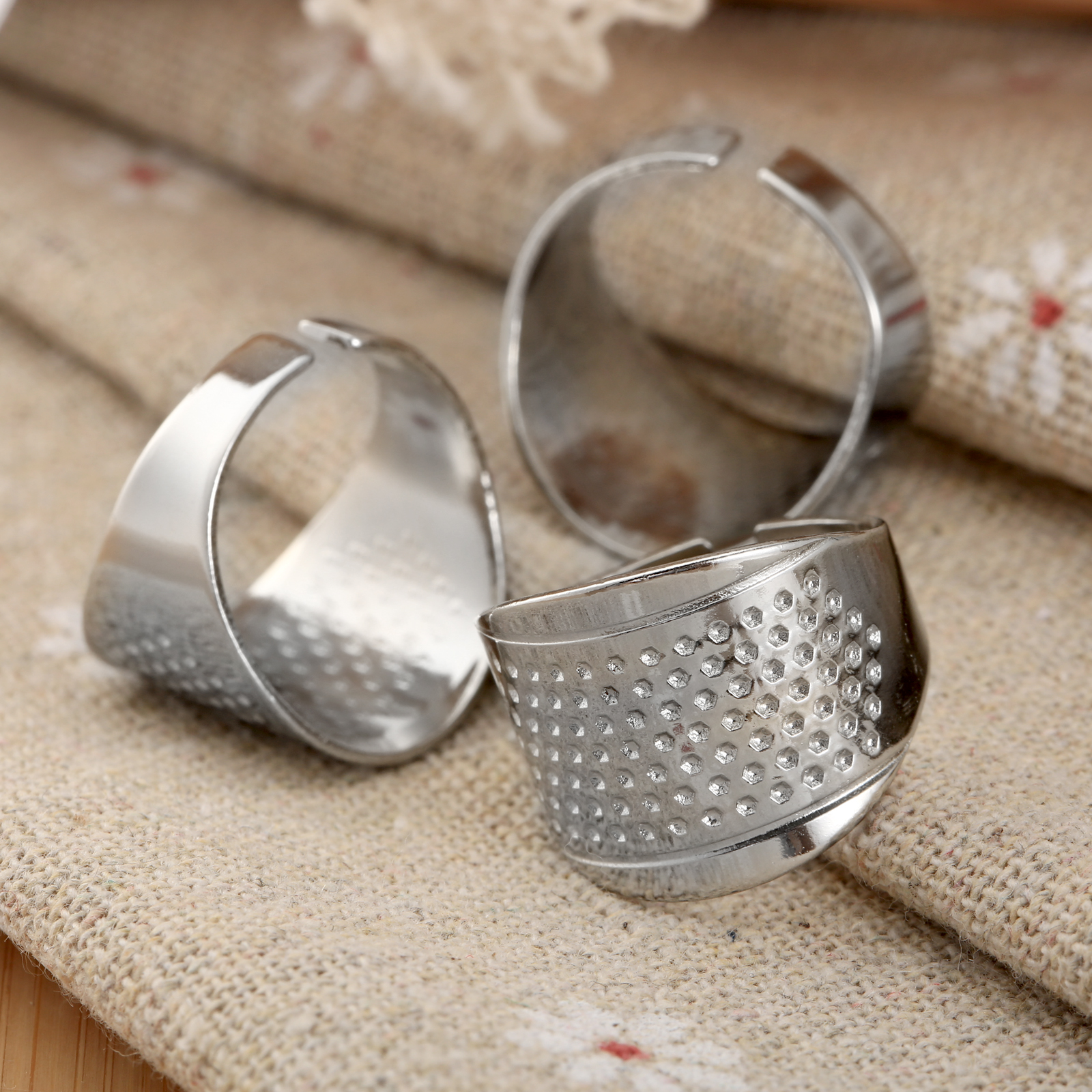 Embroidery Zone - 3Pcs/lot Sewing Thimbles Ring Adjustable Size