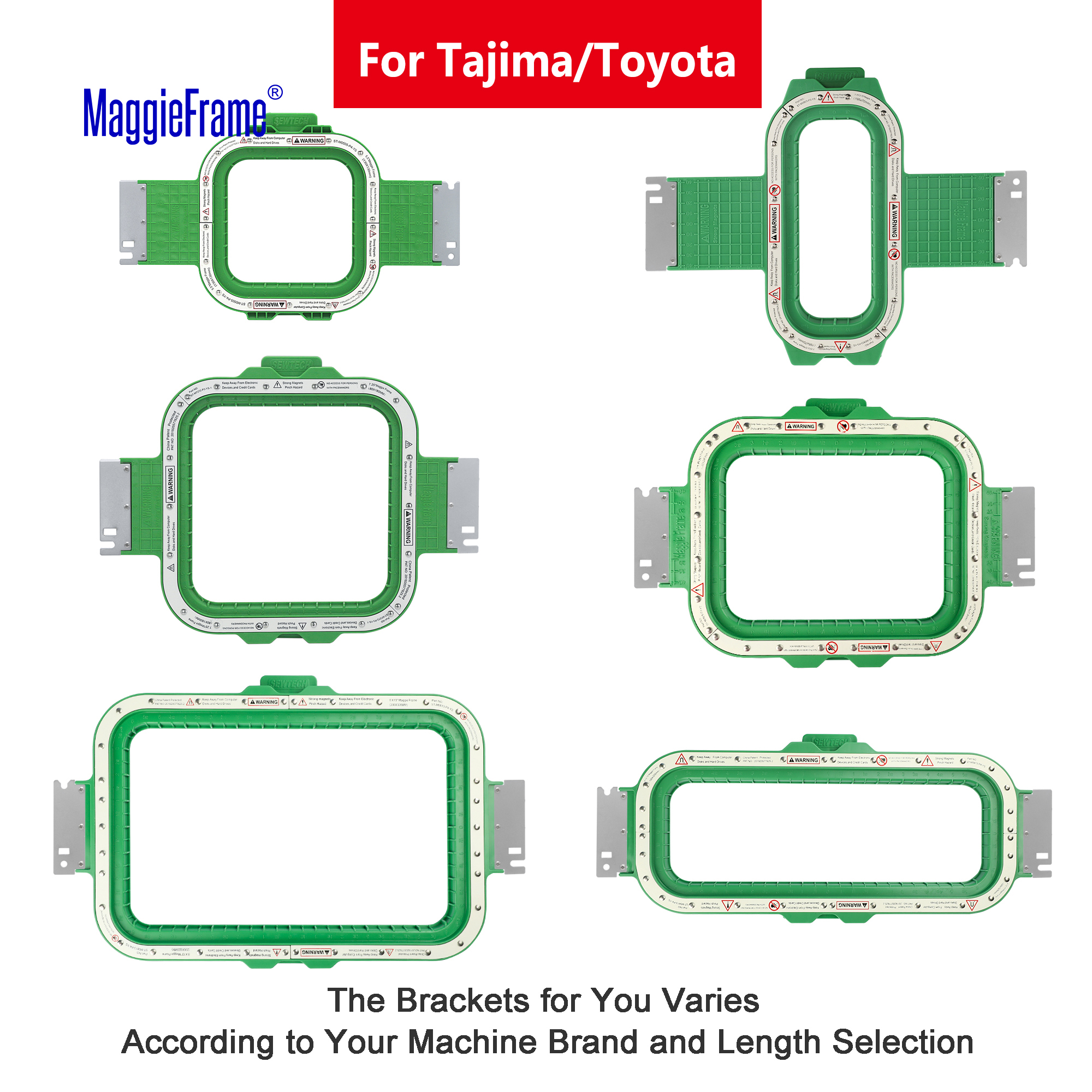 Embroidery Zone - MaggieFrame Magnetic Hoops for Tajima Toyota