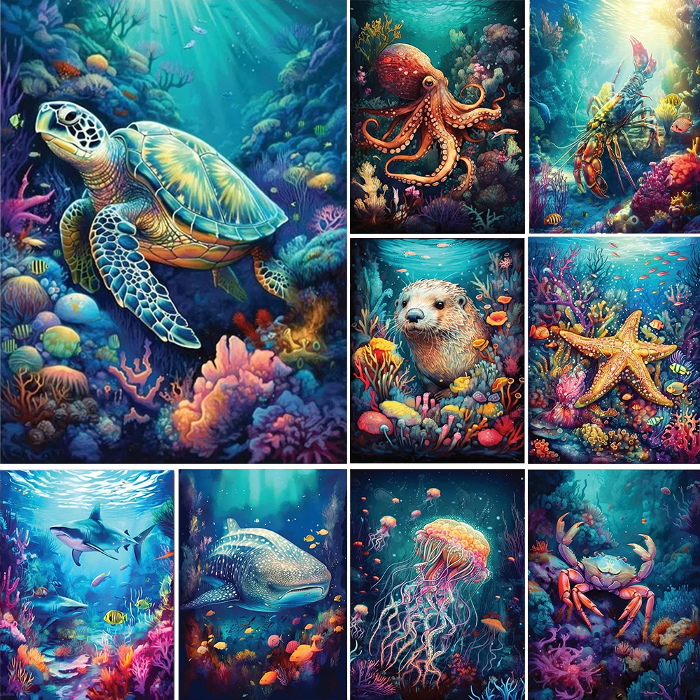 Embroidery World - Underwater World Diamond Painting Dolphin Turtle
