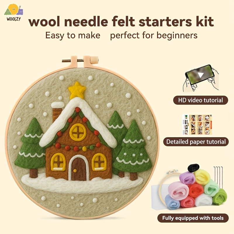Embroidery Xmas Tree - Christmas House Tree Felt Embroidery DIY