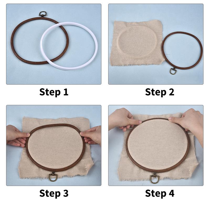 Round Oval Wooden Color Embroi - Embroidery Zone avaliação e preço