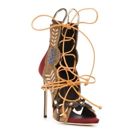 Thin High Heel Peep Toe Design - Embroidery Lace avaliação e preço