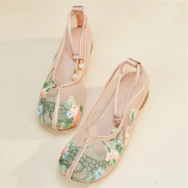 Popular Sandals Mesh Shoes Emb - Embroidery Lace avaliação e preço