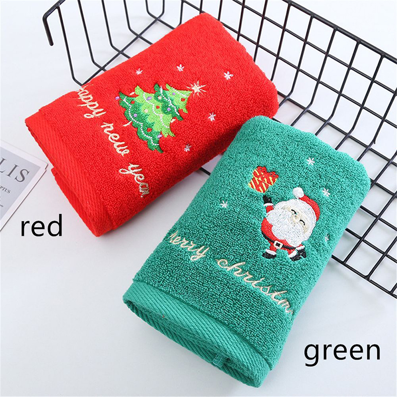 1PC 35*75cm Bathroom Towel Cor - Embroidery Xmas Tree avaliação e preço