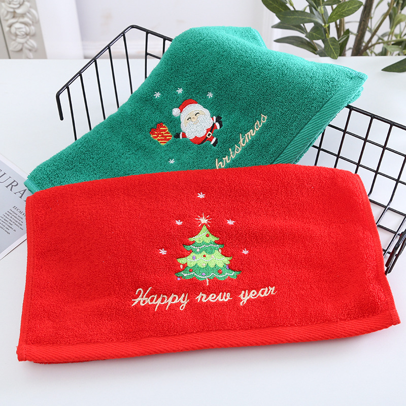 1PC 35*75cm Bathroom Towel Cor - Embroidery Xmas Tree avaliação e preço