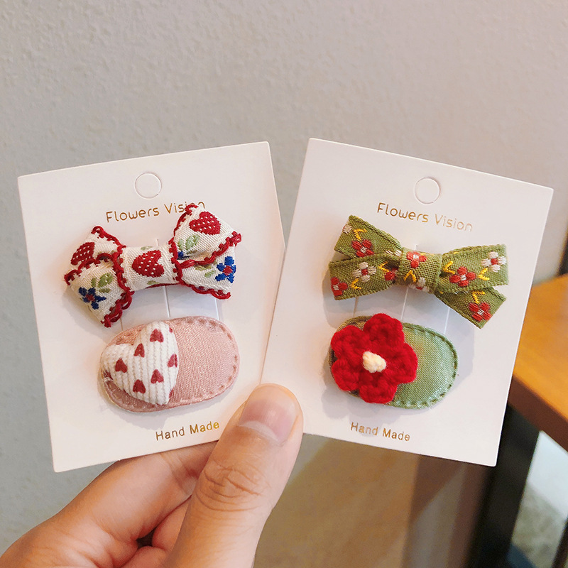2pcs/lot Children Hair Pins Fl - Embroidery Love avaliação e preço