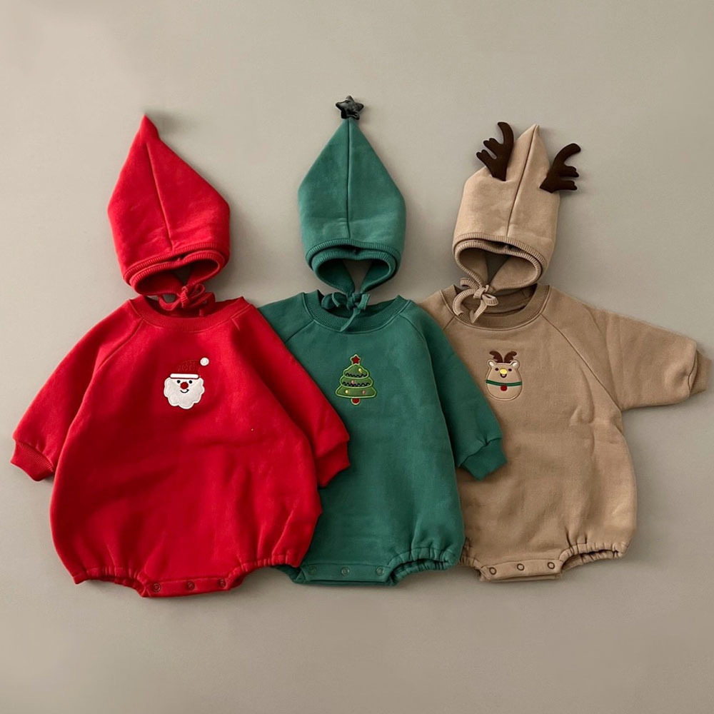 Baby Christmas Romper with Hat - Embroidery Xmas Tree avaliação e preço