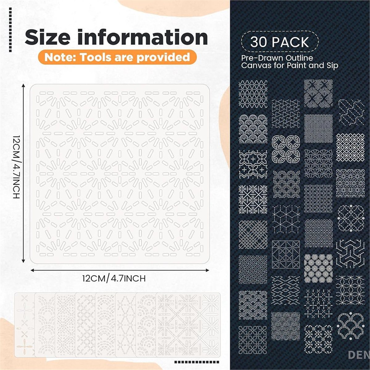 30 Pcs Spike Template Stencil  - Embroidery X Pattern avaliação e preço