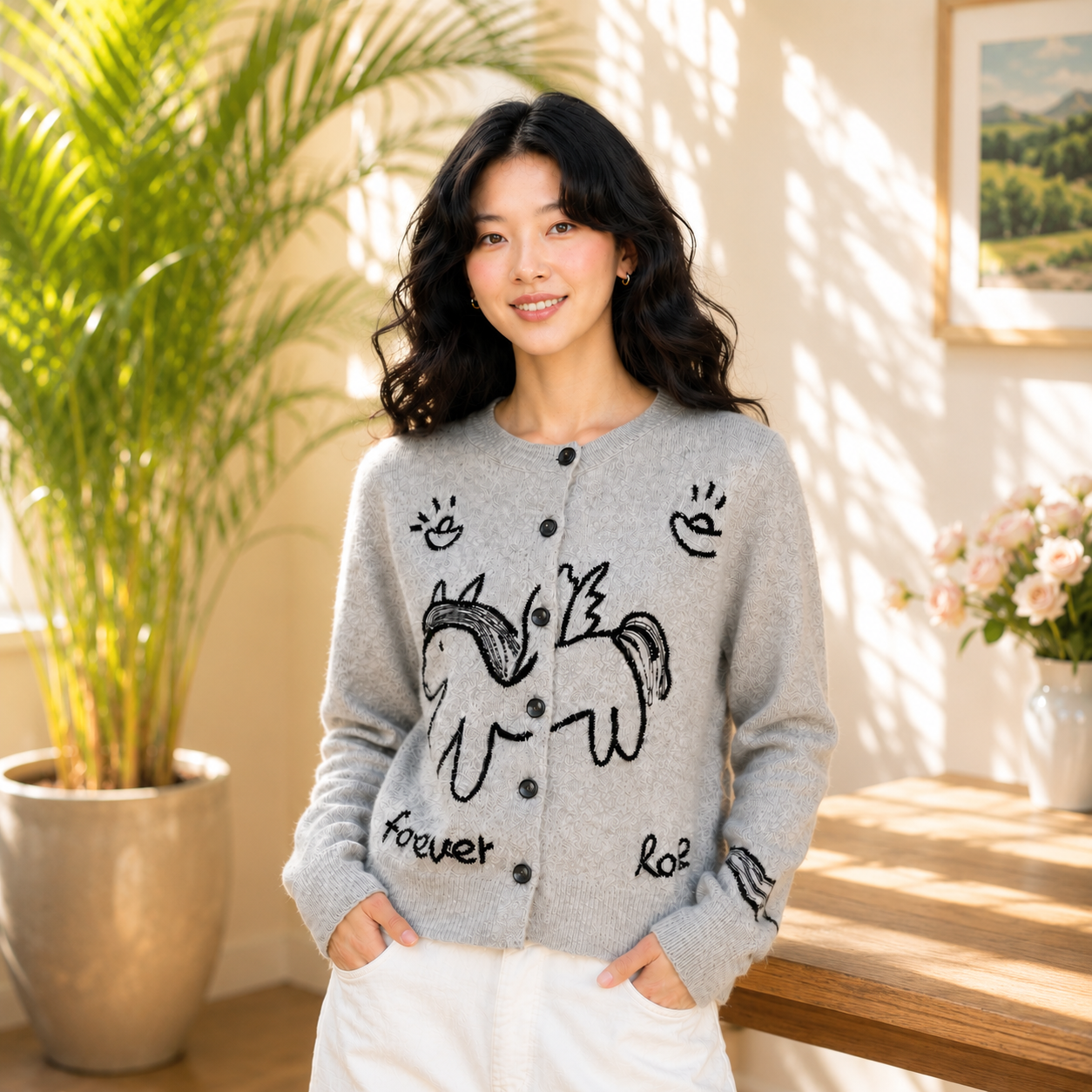 Stylish and versatile, this un - Embroidery Charm avaliação e preço