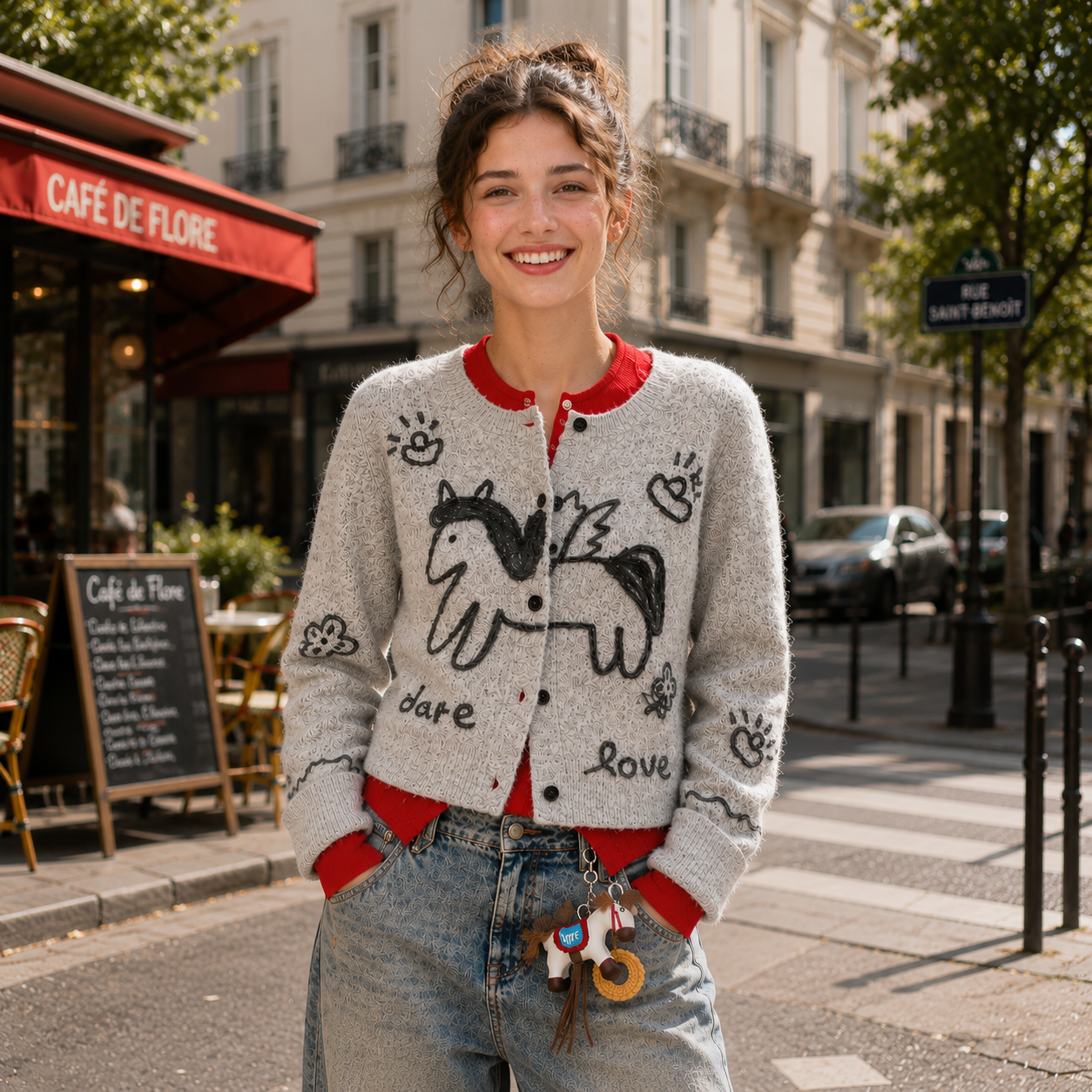 Stylish and versatile, this un - Embroidery Charm avaliação e preço