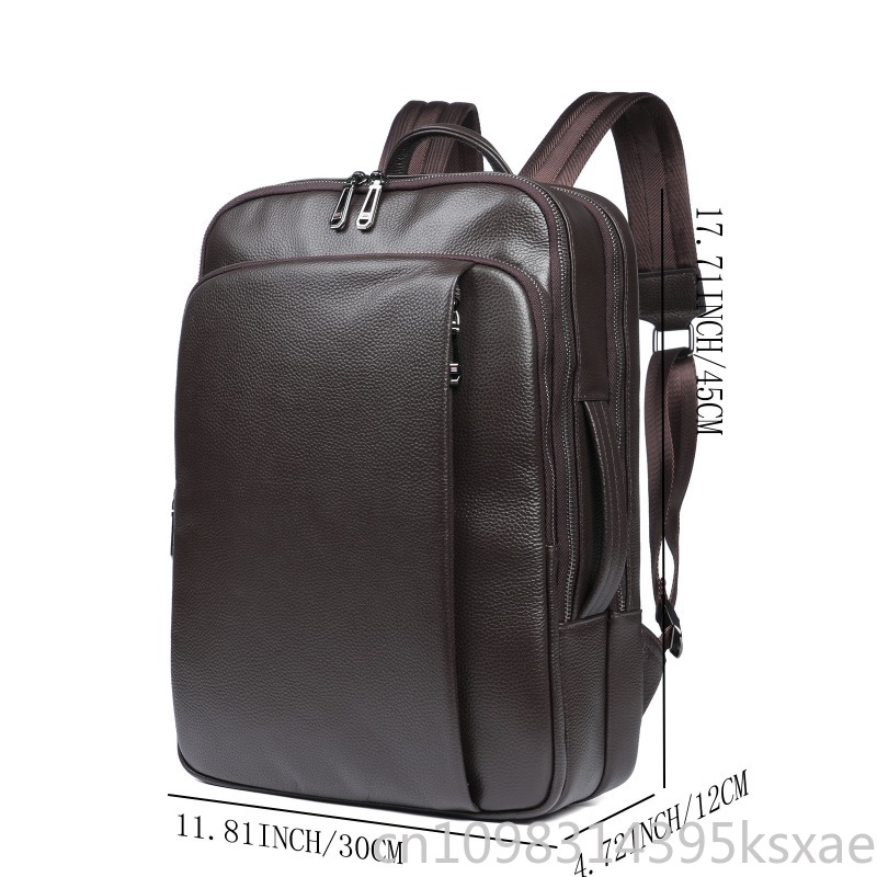 Men's Top Grain Leather Backpa - Embroidery Bag avaliação e preço