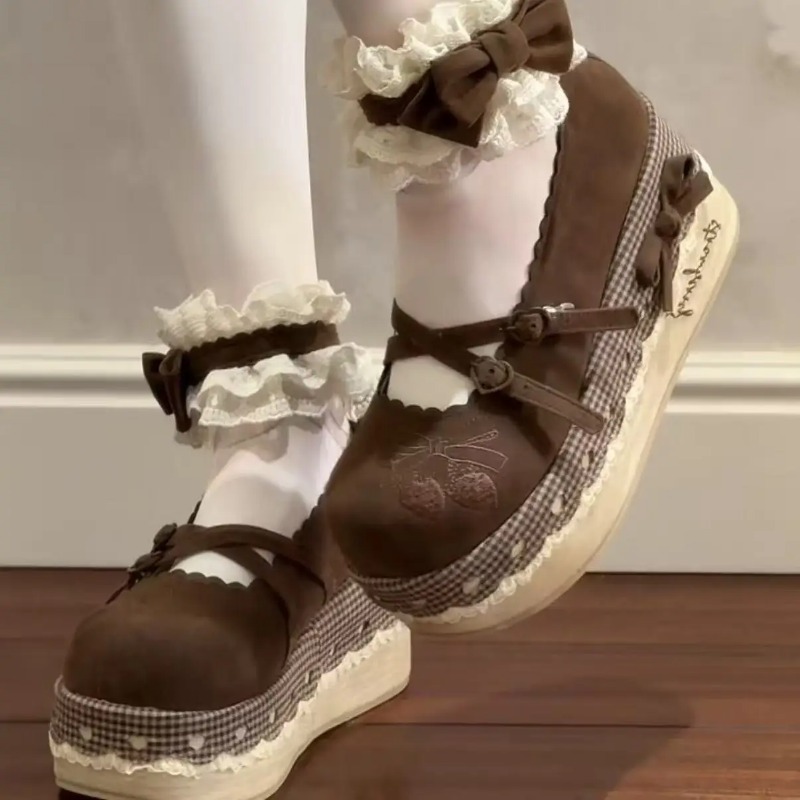 Lolita High Heels Height Incre - Embroidery Lace avaliação e preço