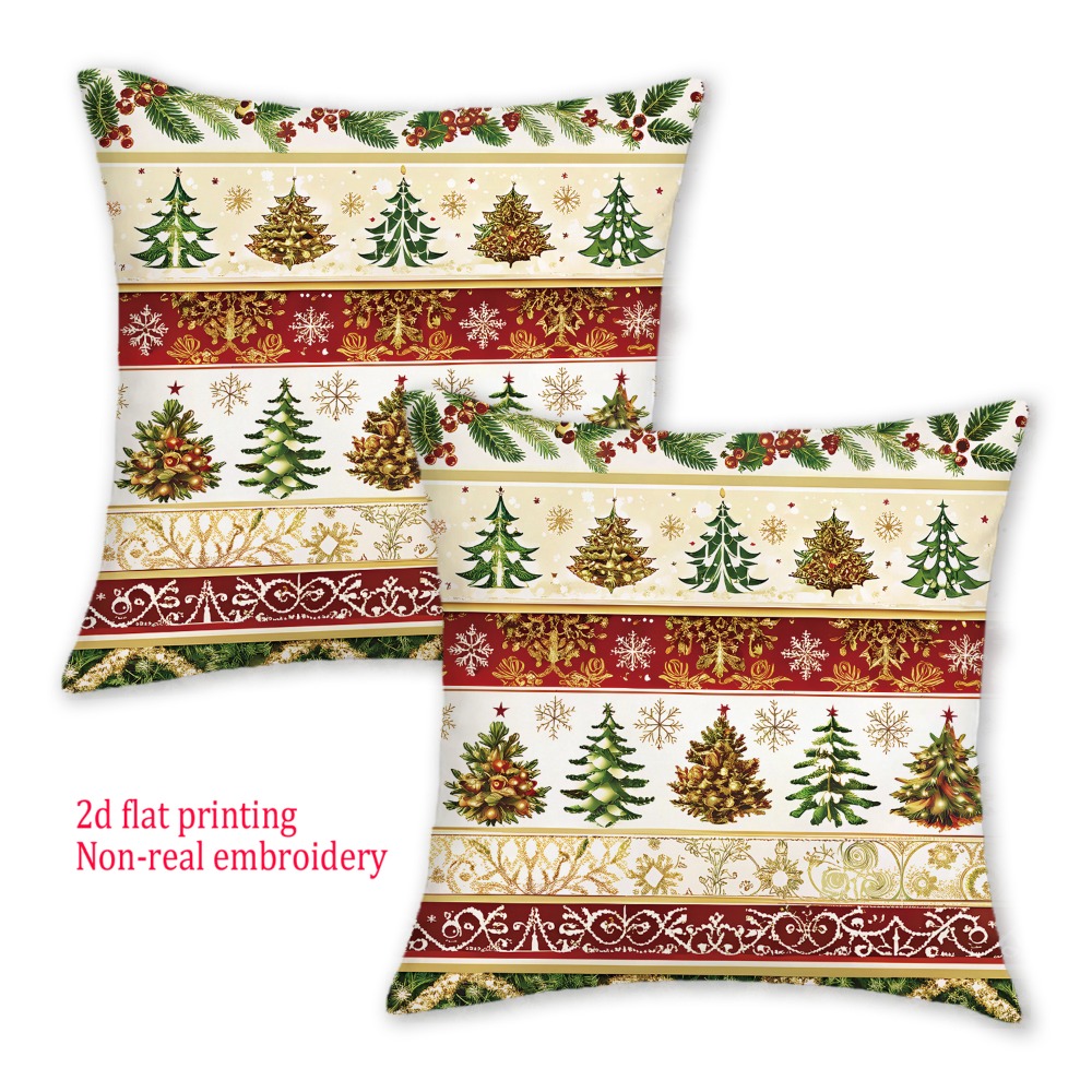 2pcs, 2D Flat Merry Christmas  - Embroidery Xmas Tree avaliação e preço