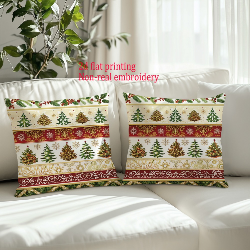 2pcs, 2D Flat Merry Christmas  - Embroidery Xmas Tree avaliação e preço