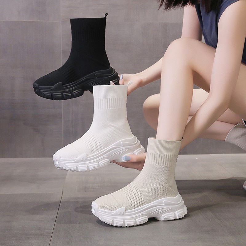 Sock boots women's summer new  - Embroidery Lace avaliação e preço