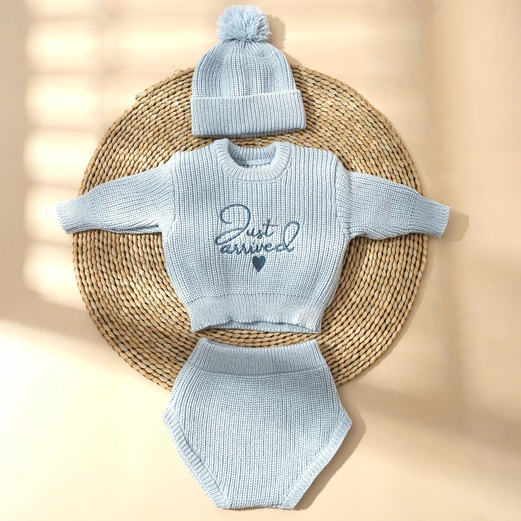 3pcs Set Knitted Newborn Boy G - Embroidery World avaliação e preço