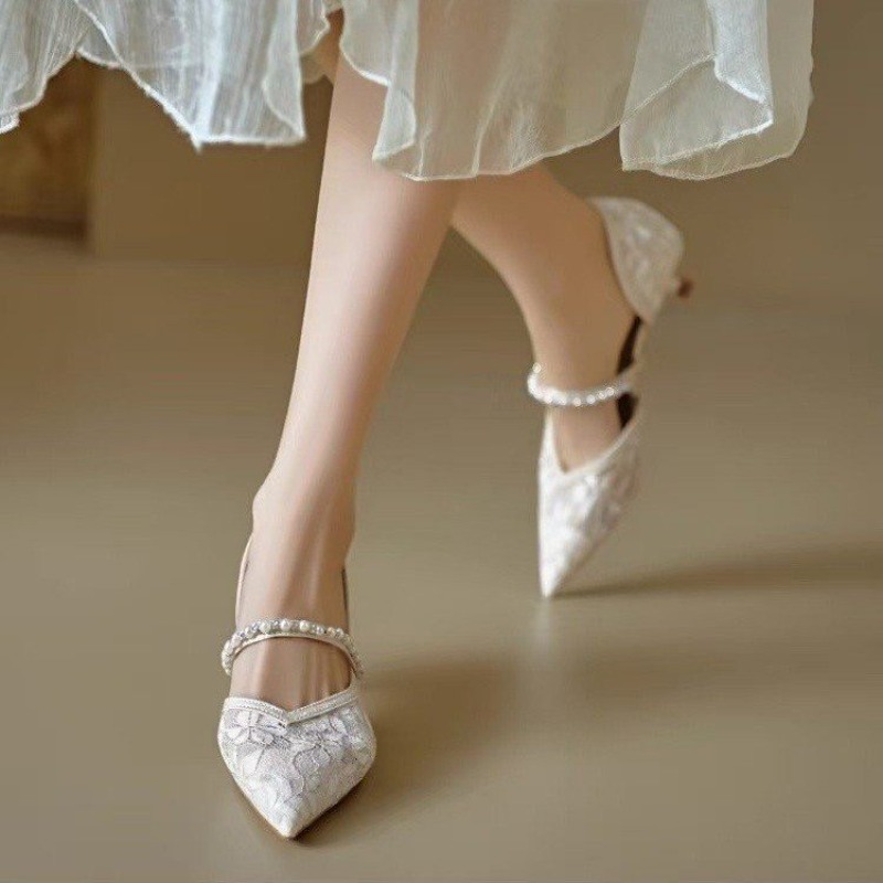 Sexy Lace Embroidery High Heel - Embroidery Lace avaliação e preço