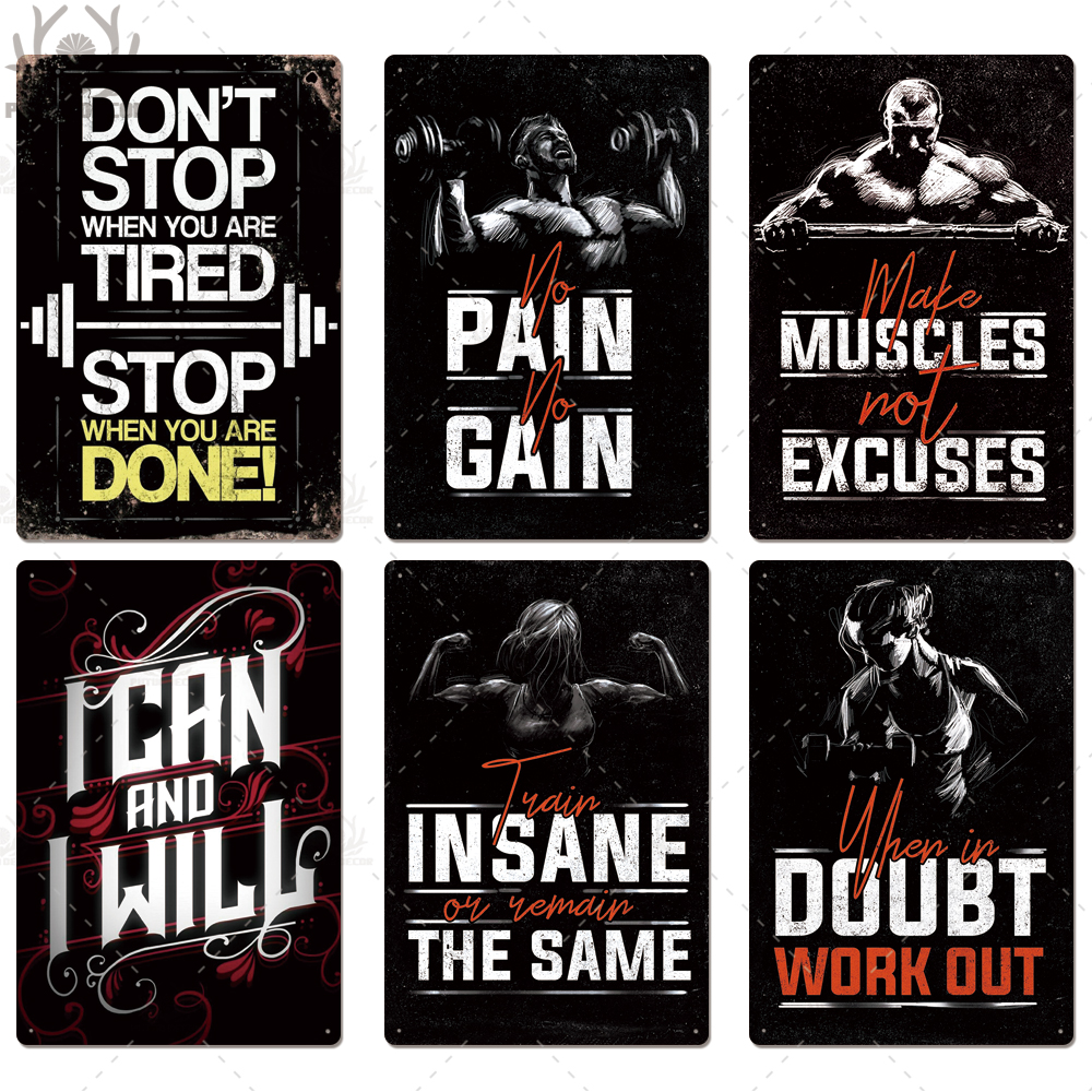 Putuo Decor Gym Tin Sign Plaqu - Embroidery Studio avaliação e preço