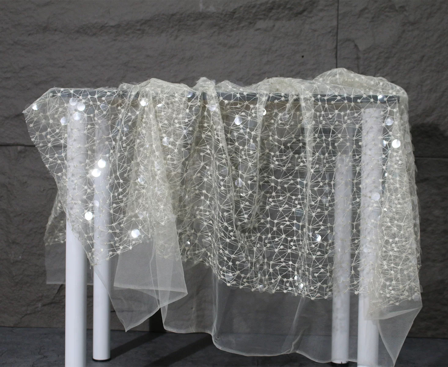1yard Sequin embroidery thread - Embroidery Net Dress avaliação e preço