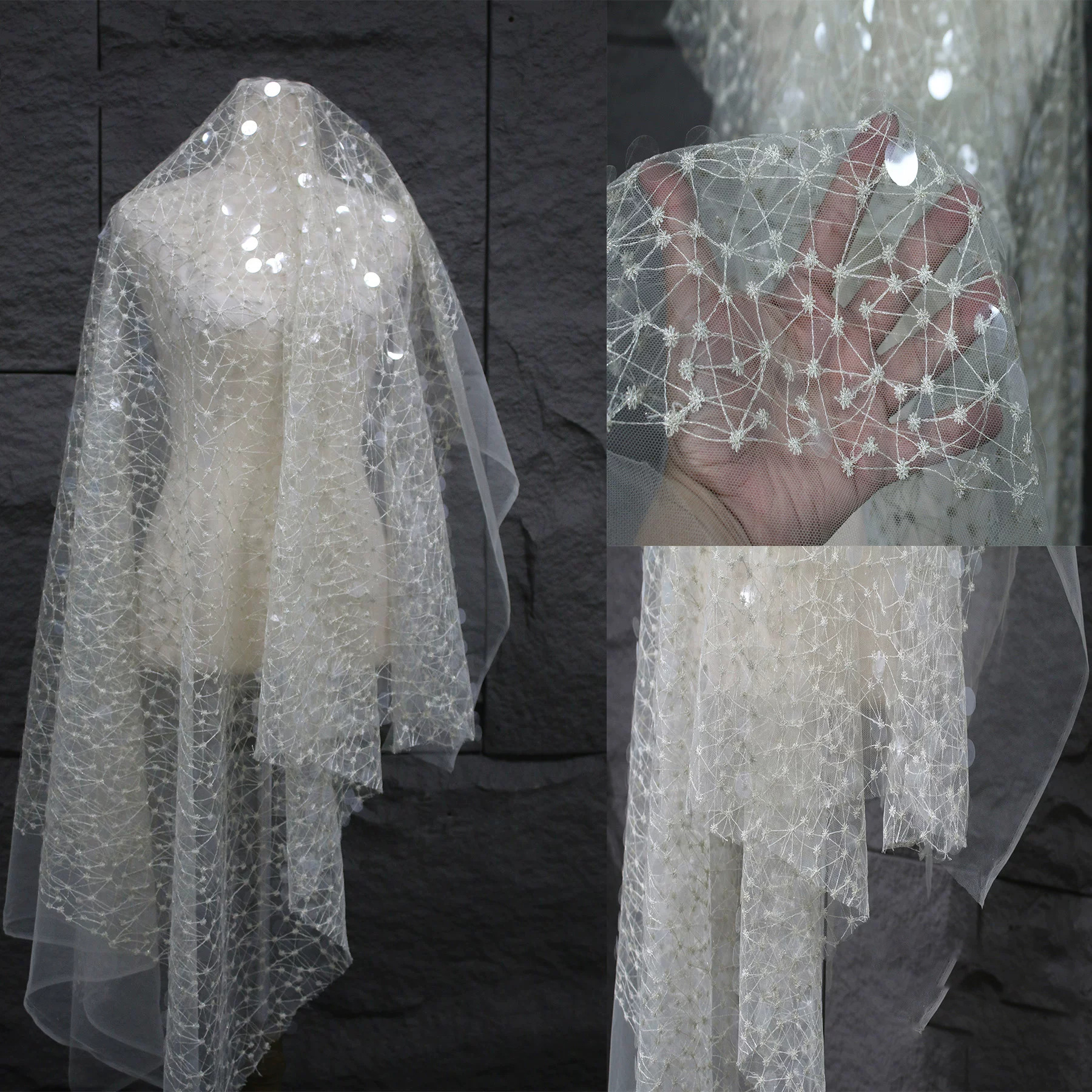1yard Sequin embroidery thread - Embroidery Net Dress avaliação e preço