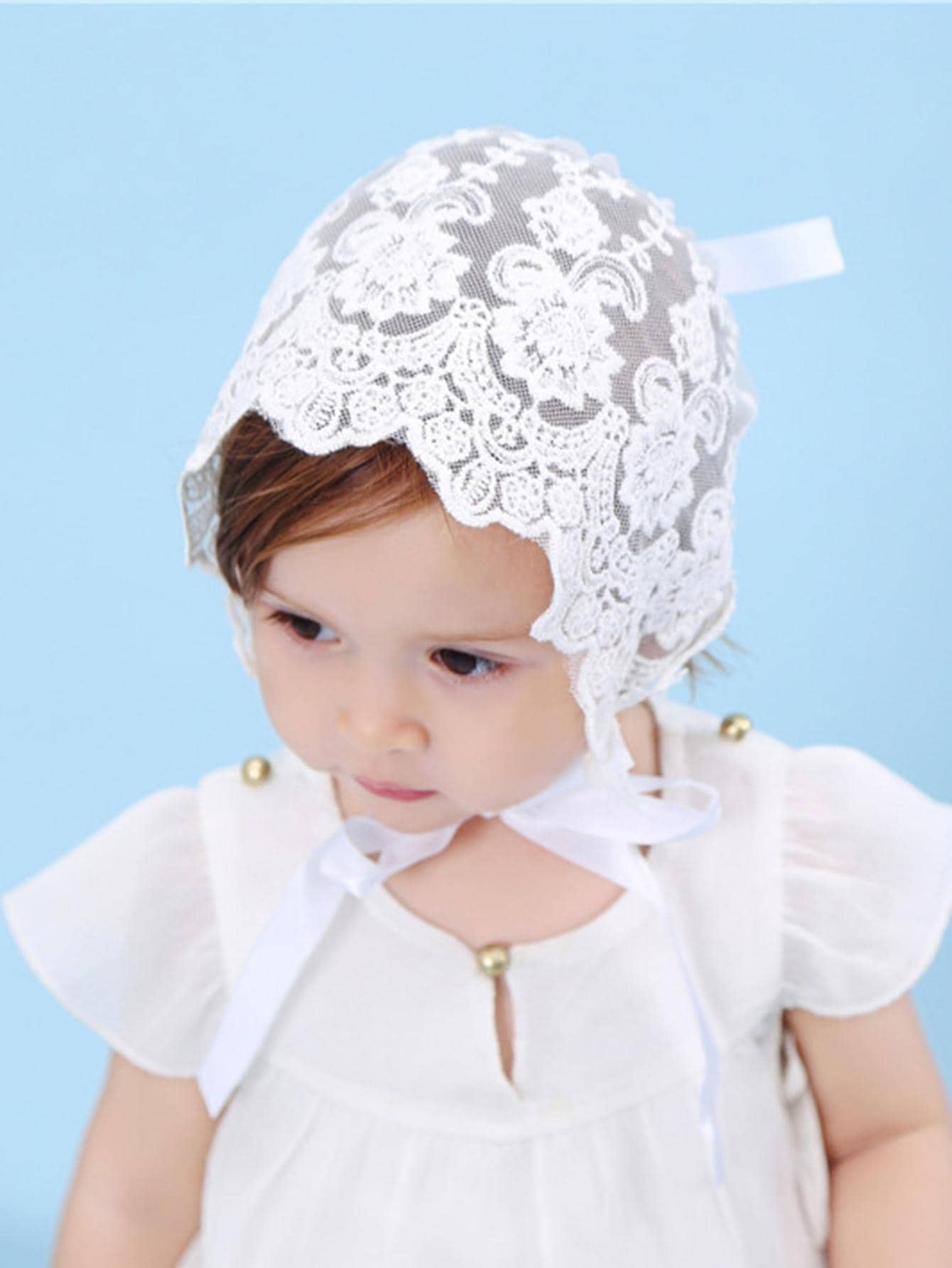 Baby Lace Brim Headband Hat He - Embroidery Lace avaliação e preço