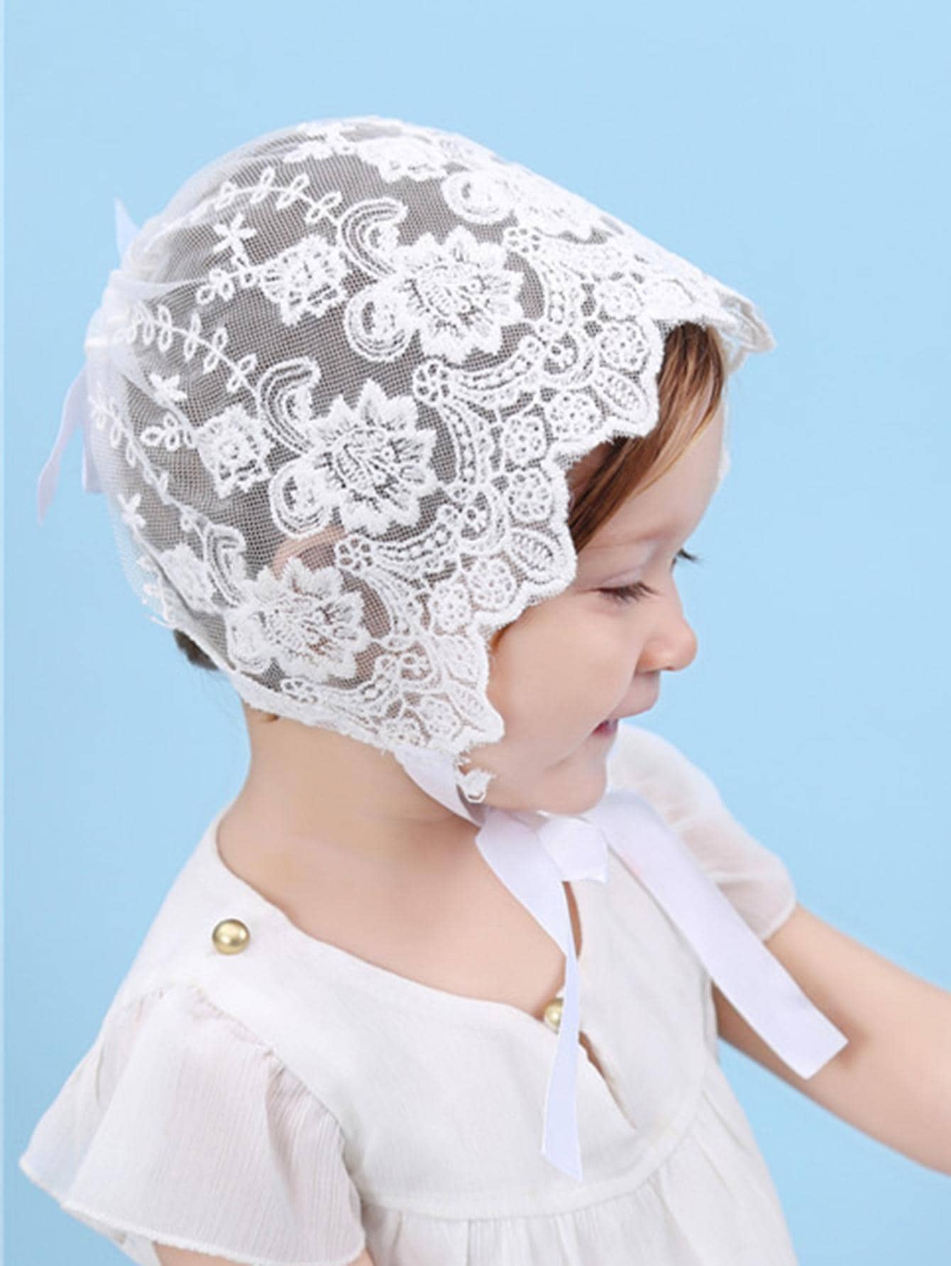 Baby Lace Brim Headband Hat He - Embroidery Lace avaliação e preço