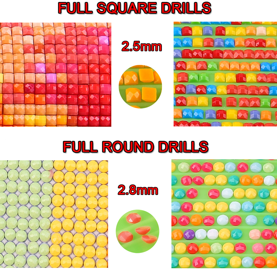 Full square round drill diy 5d - Embroidery Icon avaliação e preço
