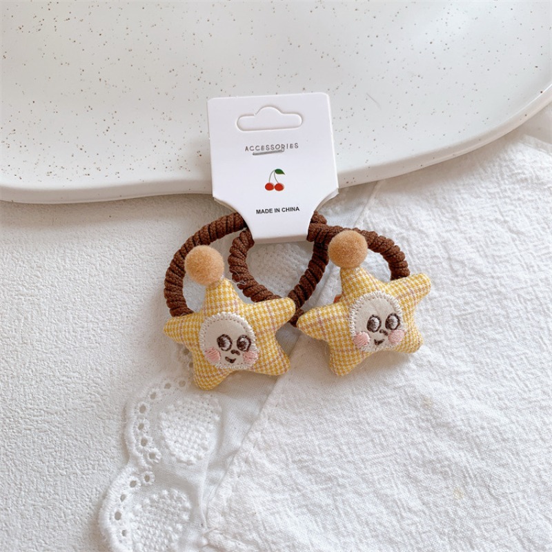 Yellow Plaid Hair Clips and Sc - Embroidery Yellow avaliação e preço