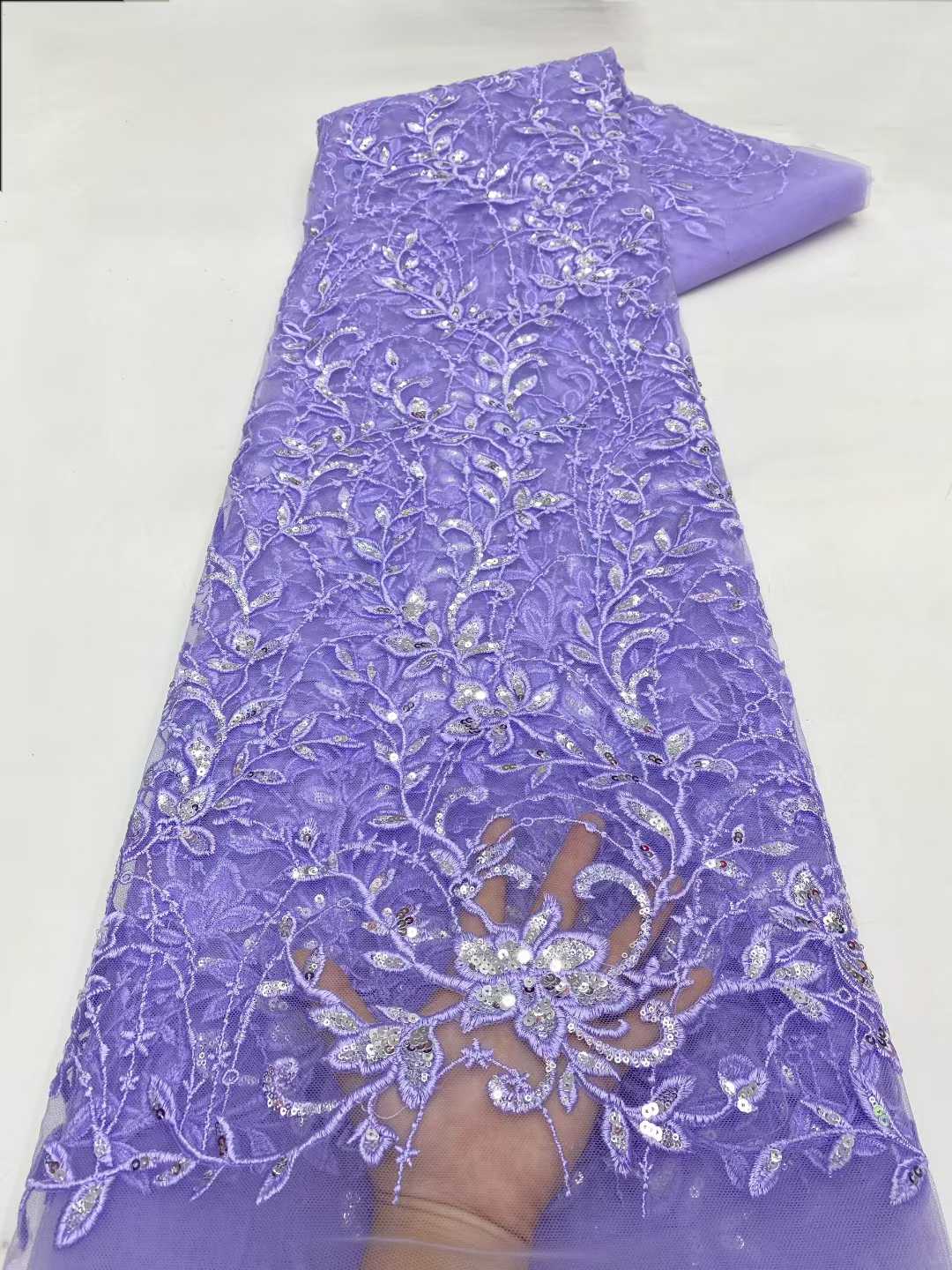 2026 Latest African Lace Fabri - Embroidery Net Dress avaliação e preço