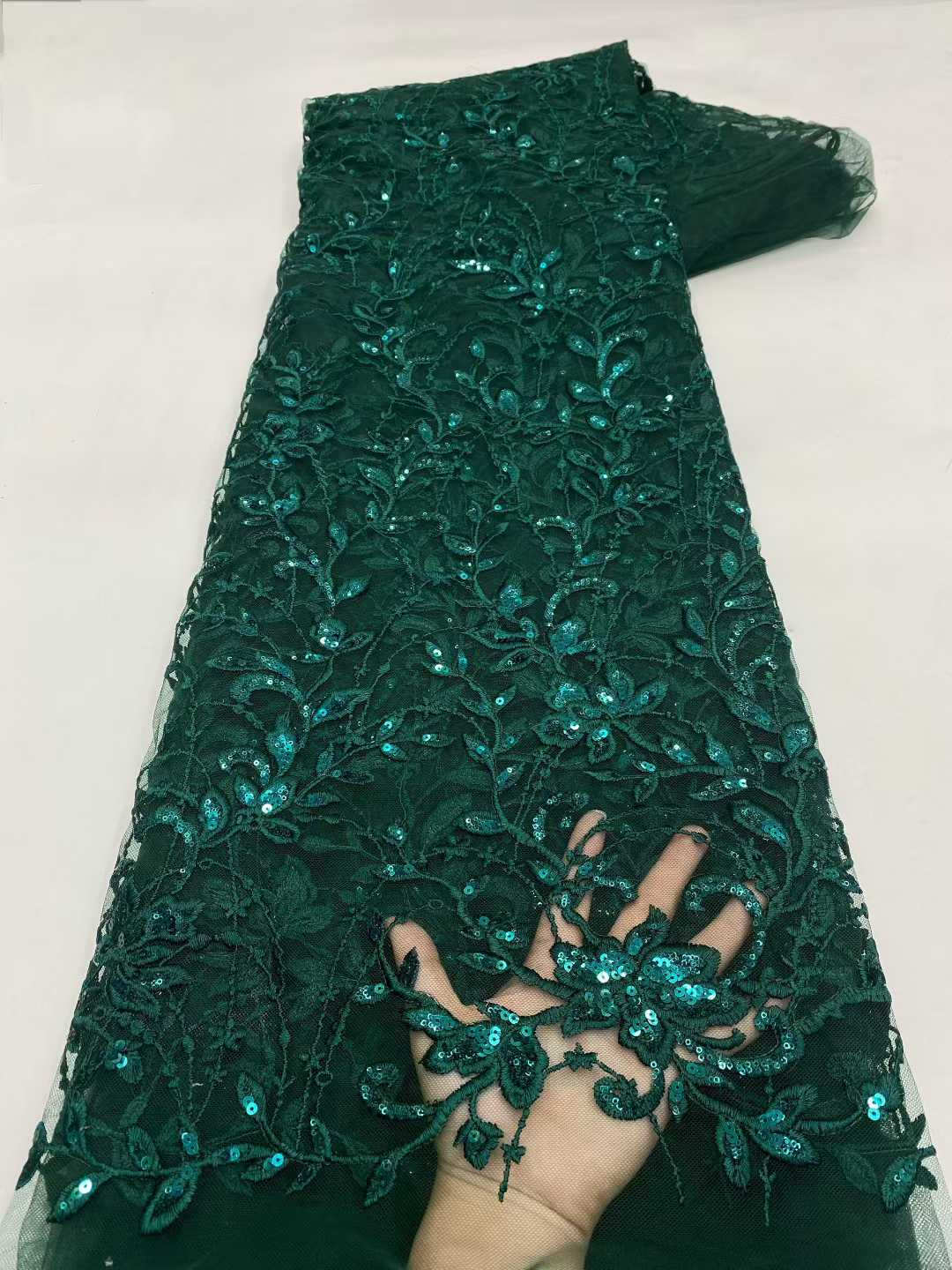2026 Latest African Lace Fabri - Embroidery Net Dress avaliação e preço