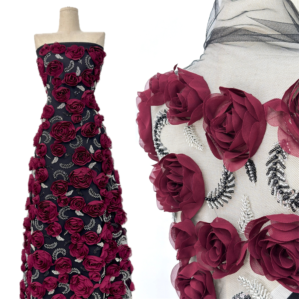 High quality,Beads With 3D Flo - Embroidery Net Dress avaliação e preço