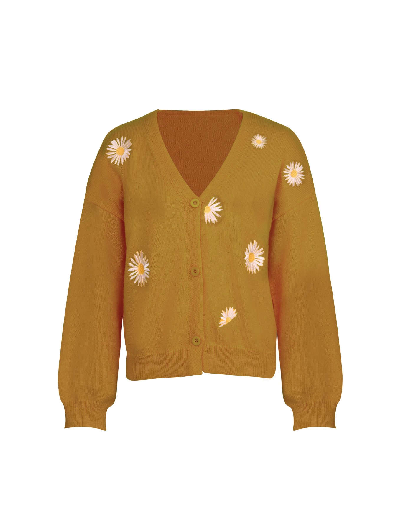Women's Mustard Yellow Daisy E - Embroidery Yellow avaliação e preço