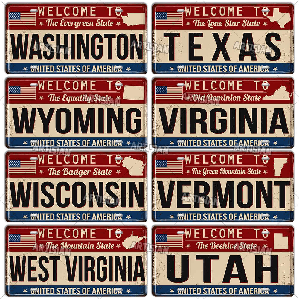 Artisian USA US License Plate  - Embroidery Studio avaliação e preço