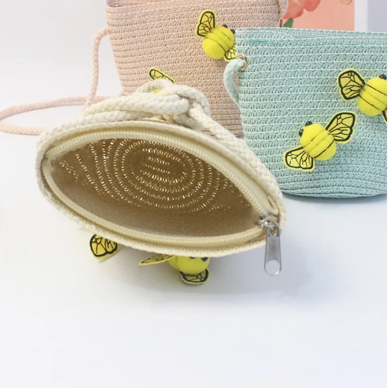 Children's Straw Crossbody Bag - Embroidery Love avaliação e preço