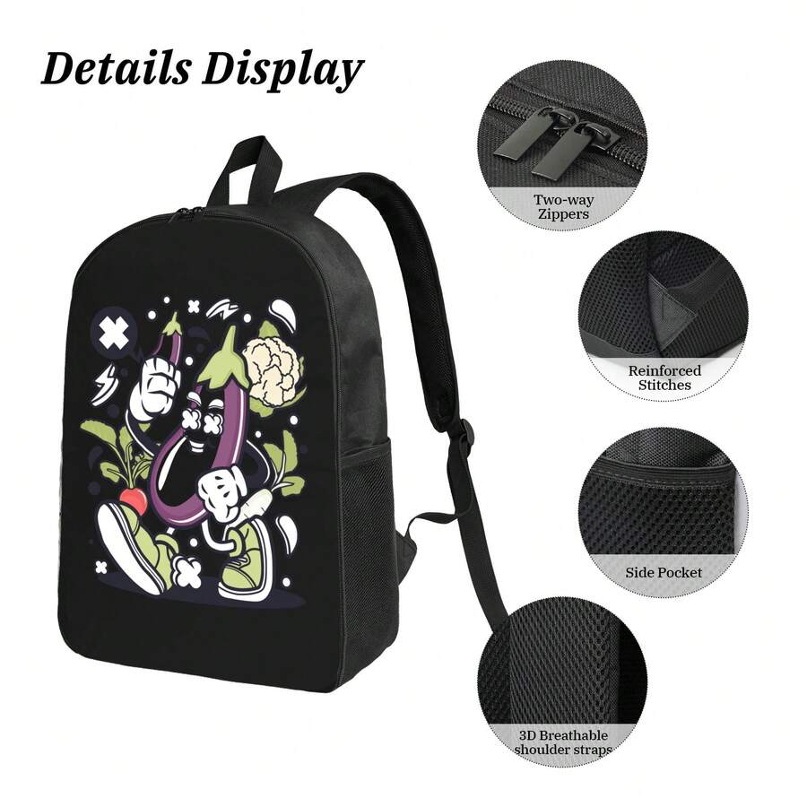 Funny Cartoon Vegetable Print  - Embroidery Bag avaliação e preço