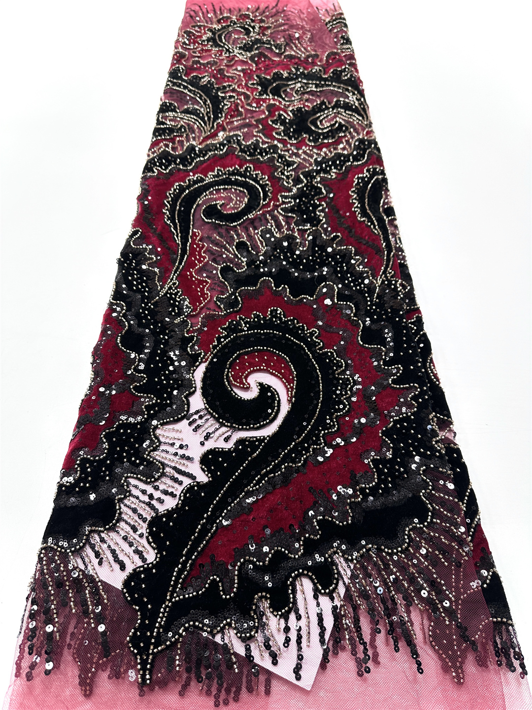 2025 African French Velvet Bea - Embroidery Net Dress avaliação e preço