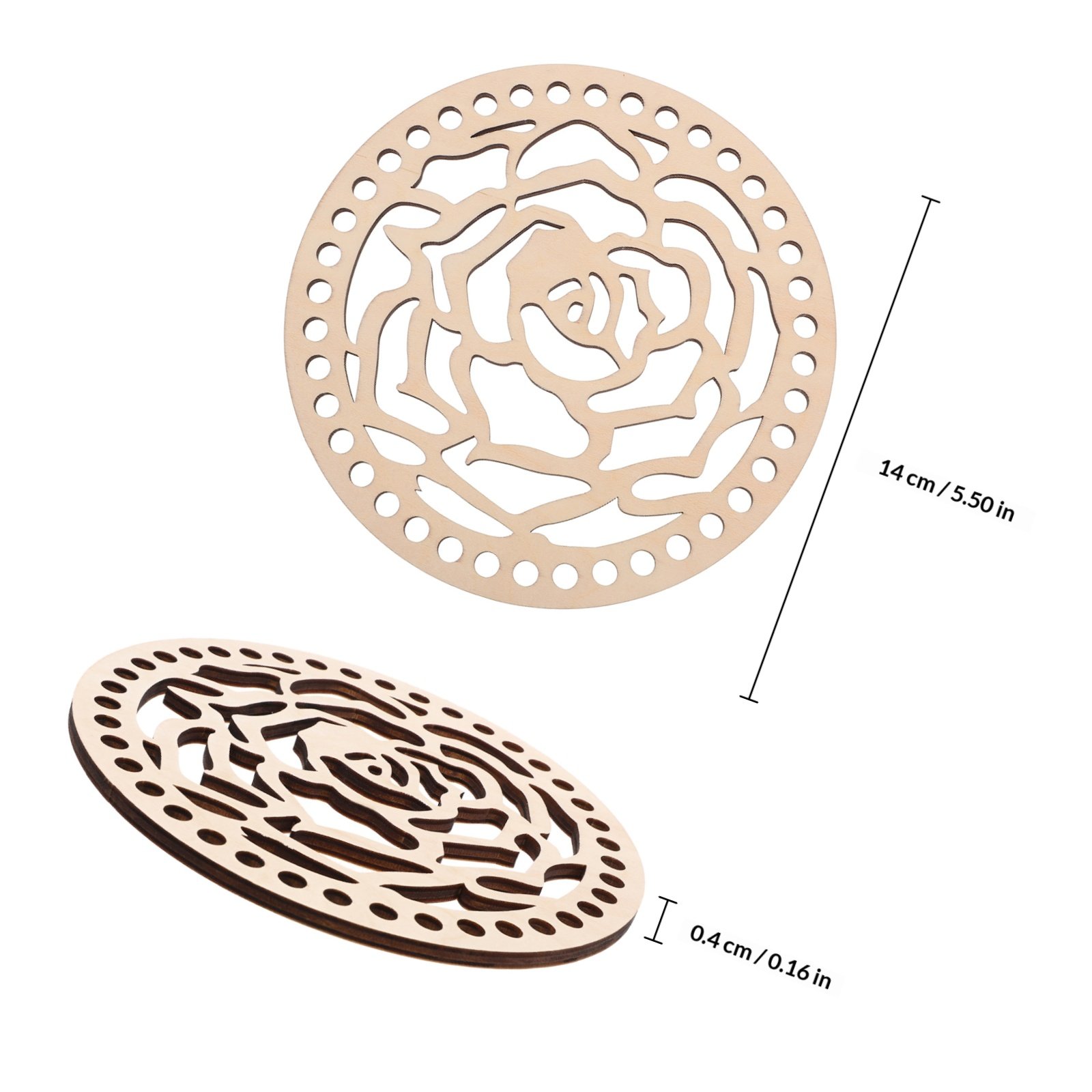 2Pcs 14Cm Round Wooden Embroid - Embroidery Bag avaliação e preço