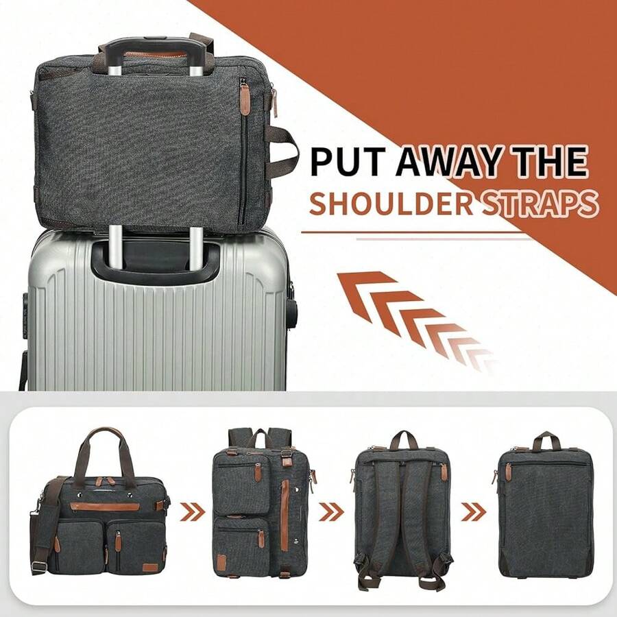 Canvas Laptop Backpack 3-In-1  - Embroidery Bag avaliação e preço