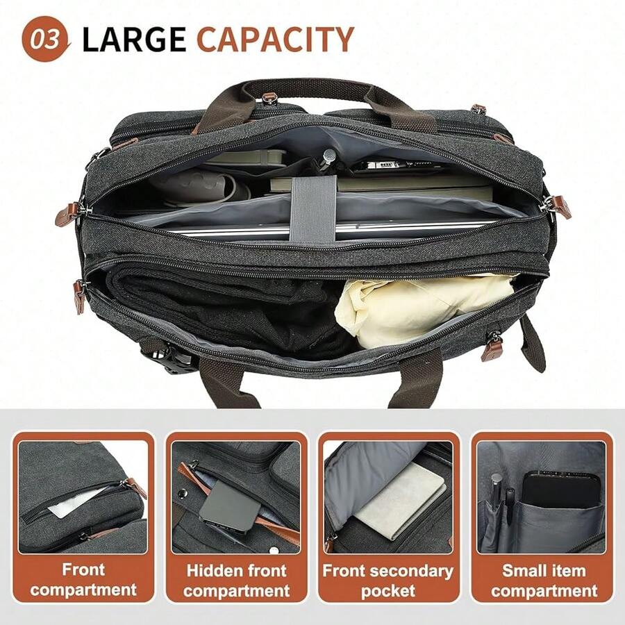 Canvas Laptop Backpack 3-In-1  - Embroidery Bag avaliação e preço