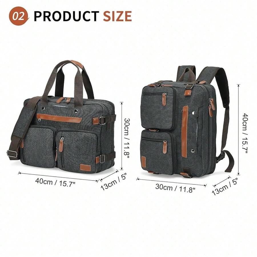 Canvas Laptop Backpack 3-In-1  - Embroidery Bag avaliação e preço