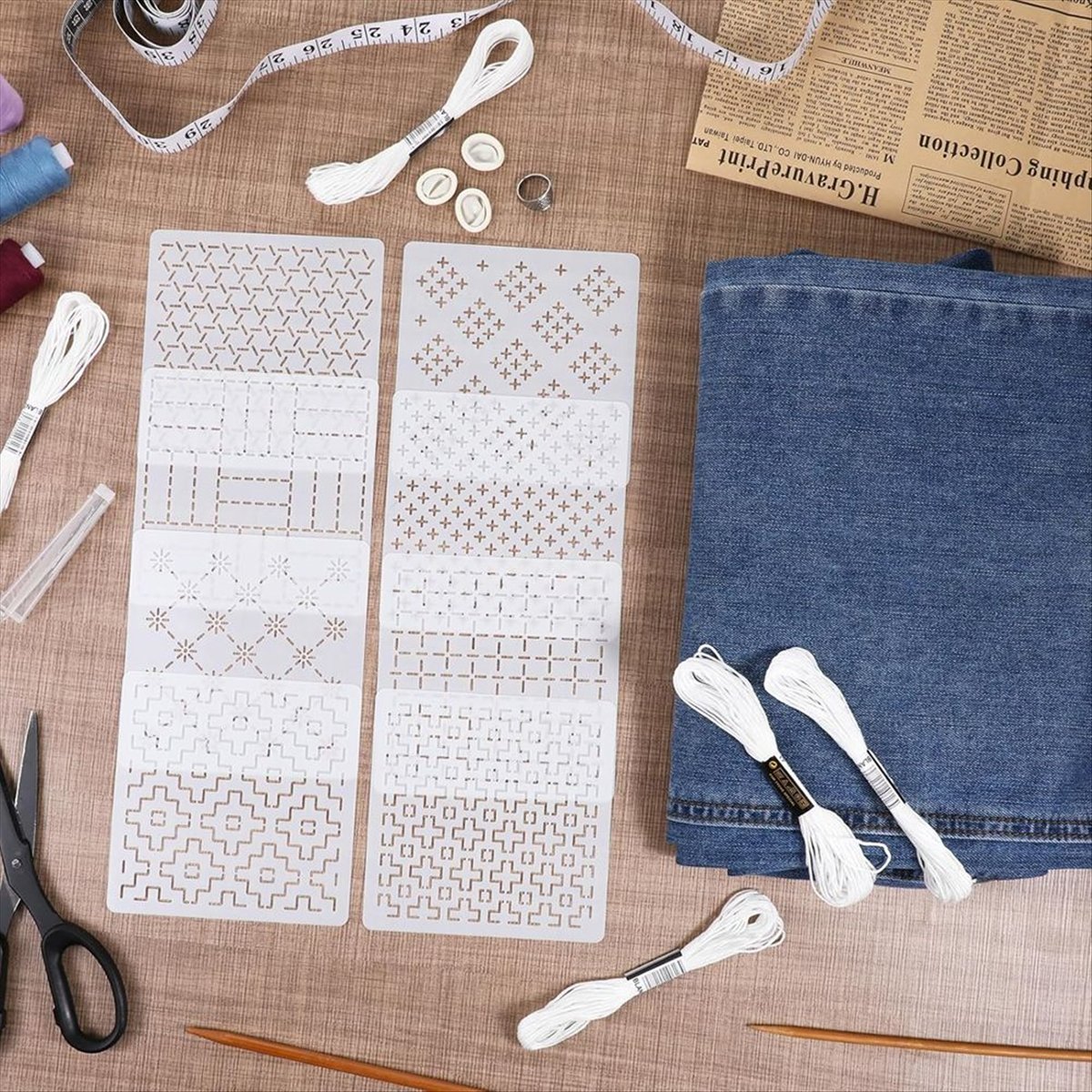 AT16 24Pcs Plastic -Stencil Ki - Embroidery X Pattern avaliação e preço