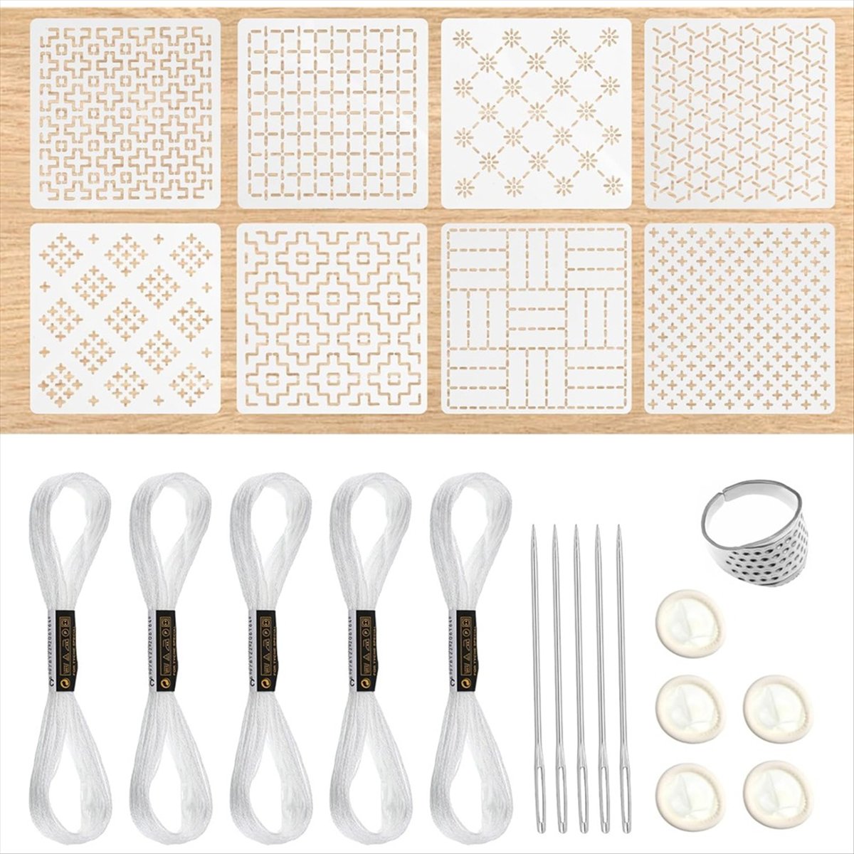 AT16 24Pcs Plastic -Stencil Ki - Embroidery X Pattern avaliação e preço