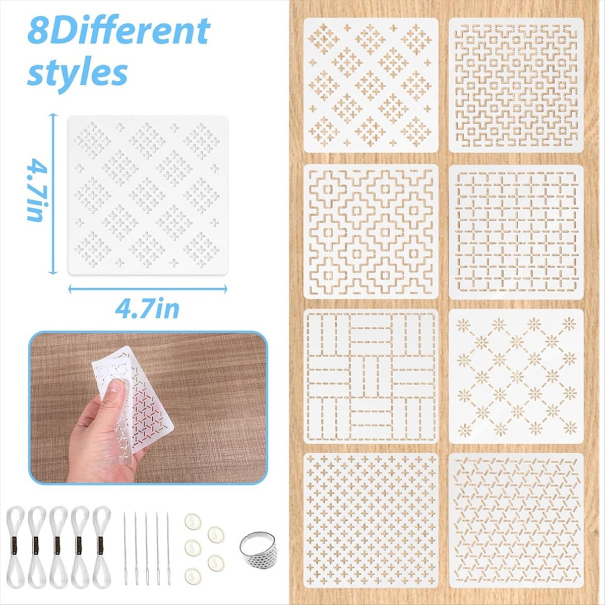 AT16 24Pcs Plastic -Stencil Ki - Embroidery X Pattern avaliação e preço