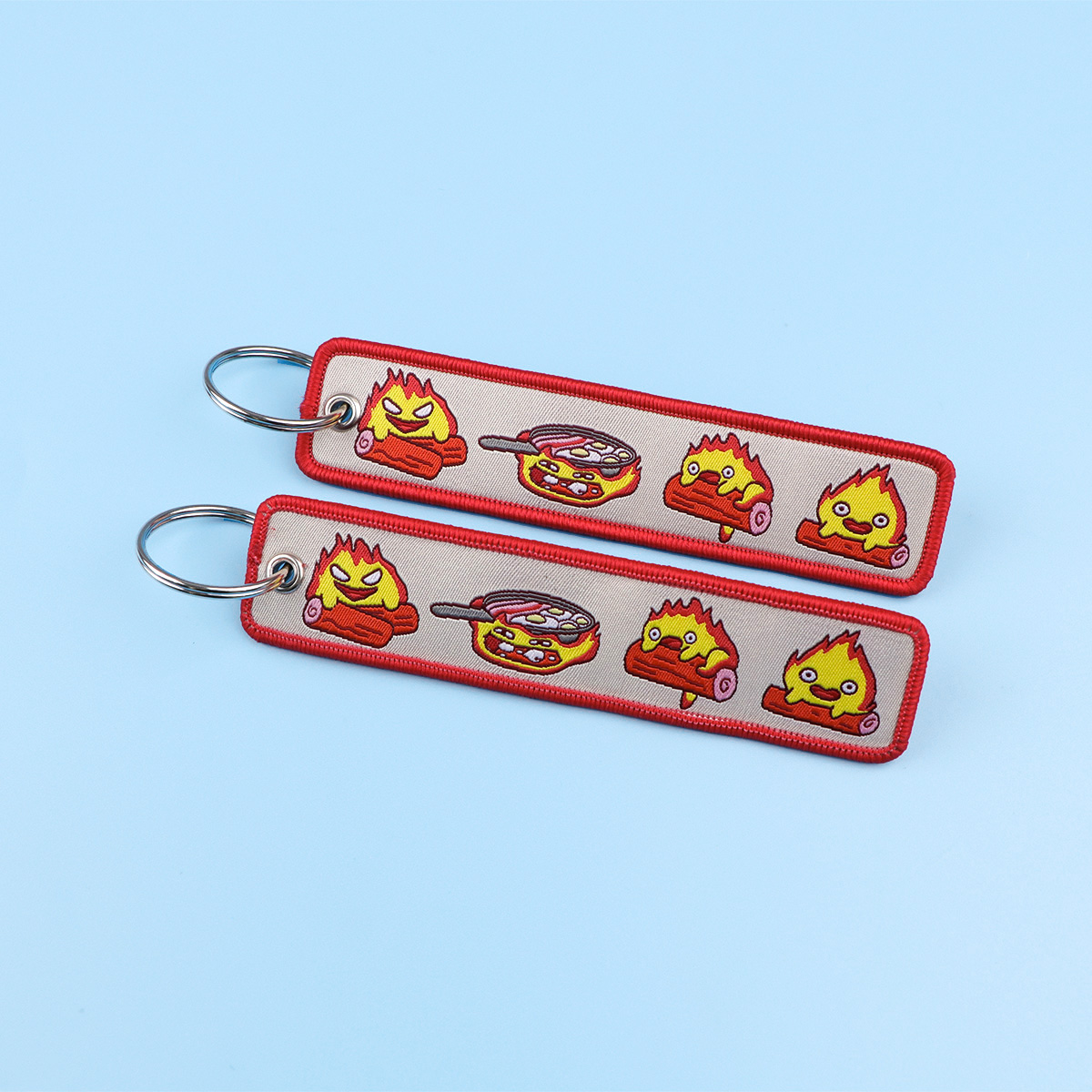 Anime Fire Embroidery Key Fobs - Embroidery Bag avaliação e preço