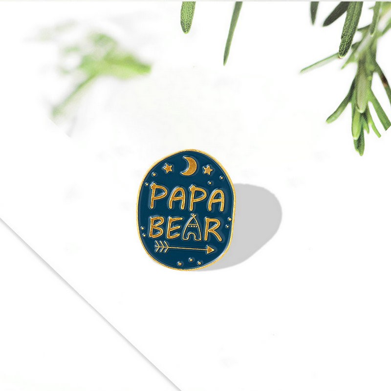 Mama Papa Bear Enamel Pins Cus - Embroidery Love avaliação e preço
